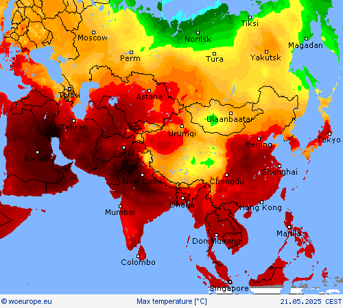 Max temperature Forecast maps