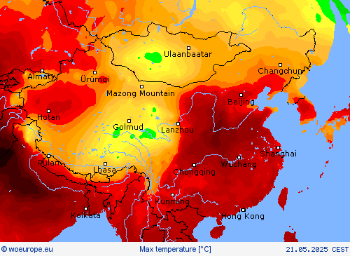 Max temperature Forecast maps