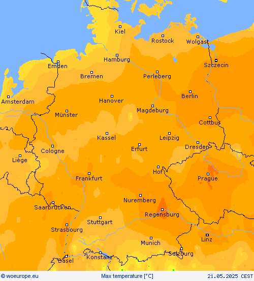 Max temperature Forecast maps