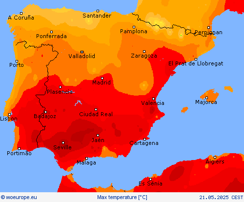 Max temperature Forecast maps