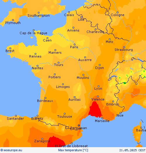 Max temperature Forecast maps