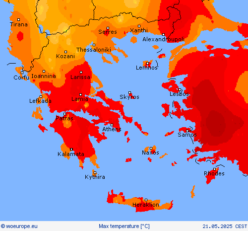 Max temperature Forecast maps