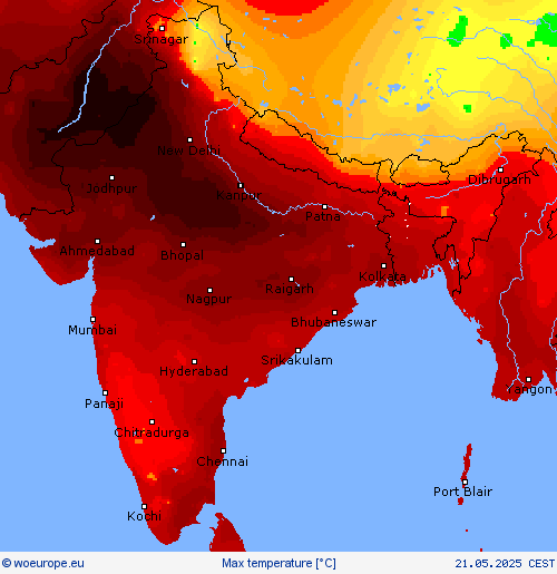 Max temperature Forecast maps