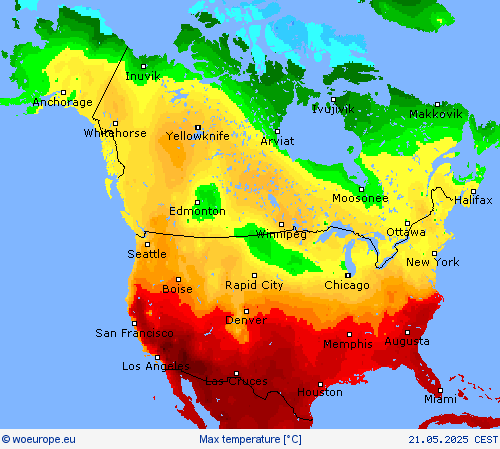 Max temperature Forecast maps