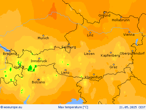 Max temperature Forecast maps