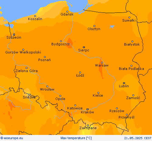 Max temperature Forecast maps