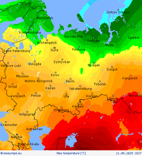 Max temperature Forecast maps