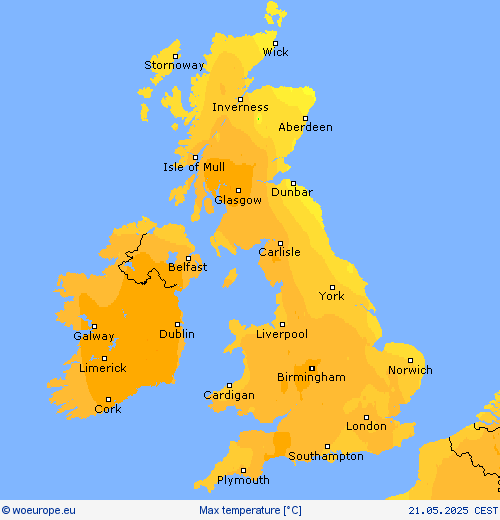 Max temperature Forecast maps