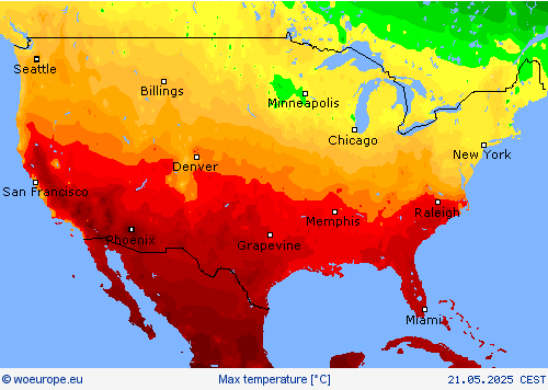 Max temperature Forecast maps
