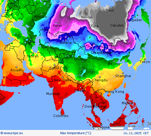 Max temperature Forecast maps
