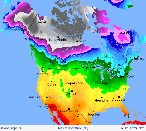 Max temperature Forecast maps
