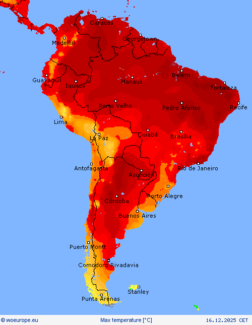 Max temperature Forecast maps