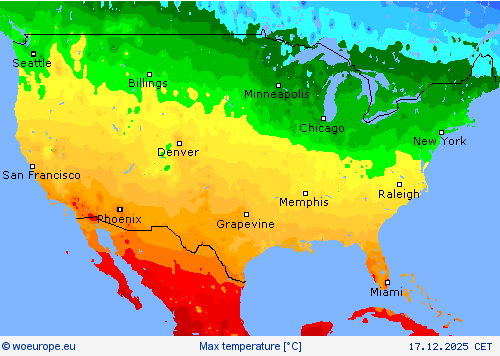 Max temperature Forecast maps