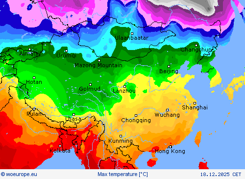 Max temperature Forecast maps