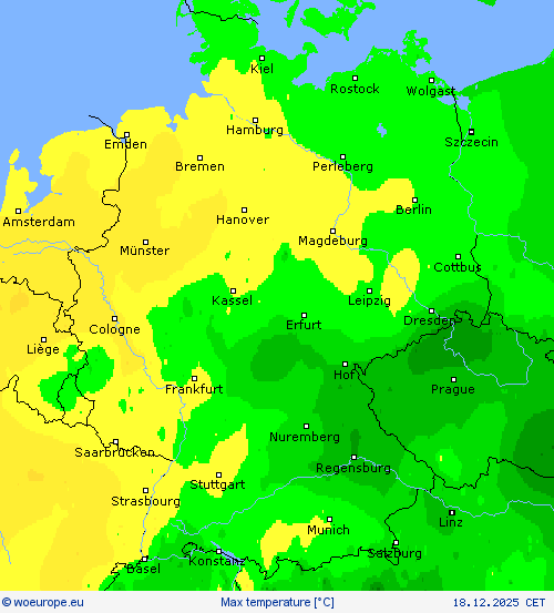 Max temperature Forecast maps