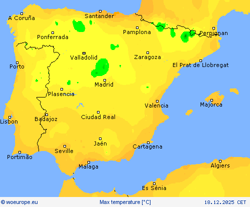 Max temperature Forecast maps