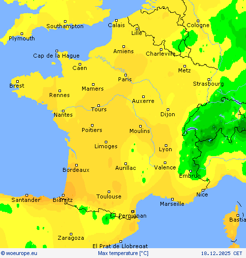 Max temperature Forecast maps