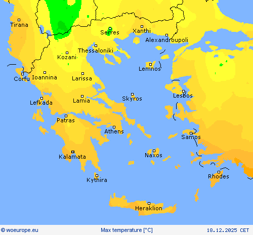 Max temperature Forecast maps