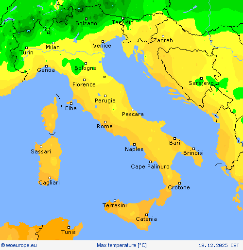 Max temperature Forecast maps