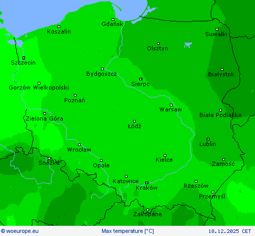 Max temperature Forecast maps