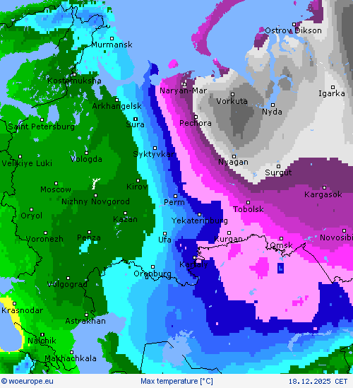 Max temperature Forecast maps
