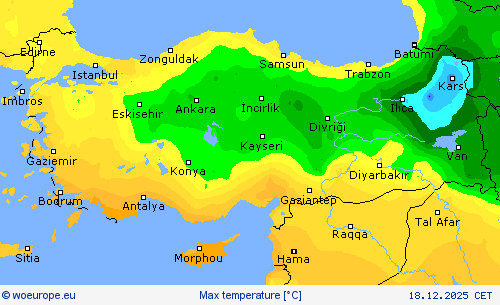 Max temperature Forecast maps