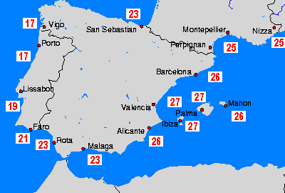 West Mediterranean Sea Temperature Maps