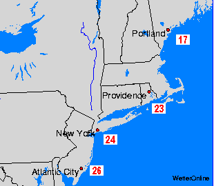 East Coast Sea Temperature Maps