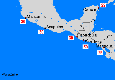 Middle America Sea Temperature Maps