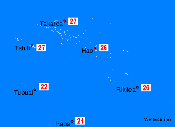 French Polynesia Sea Temperature Maps